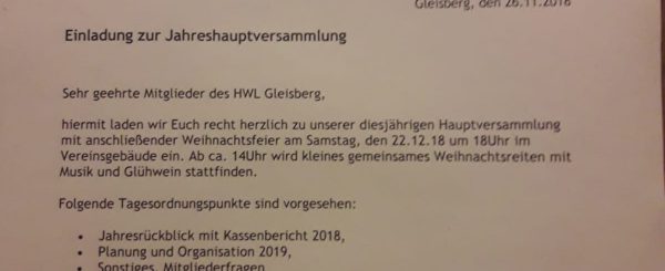 Gleisberg ladet zum Jahresabschluss ein